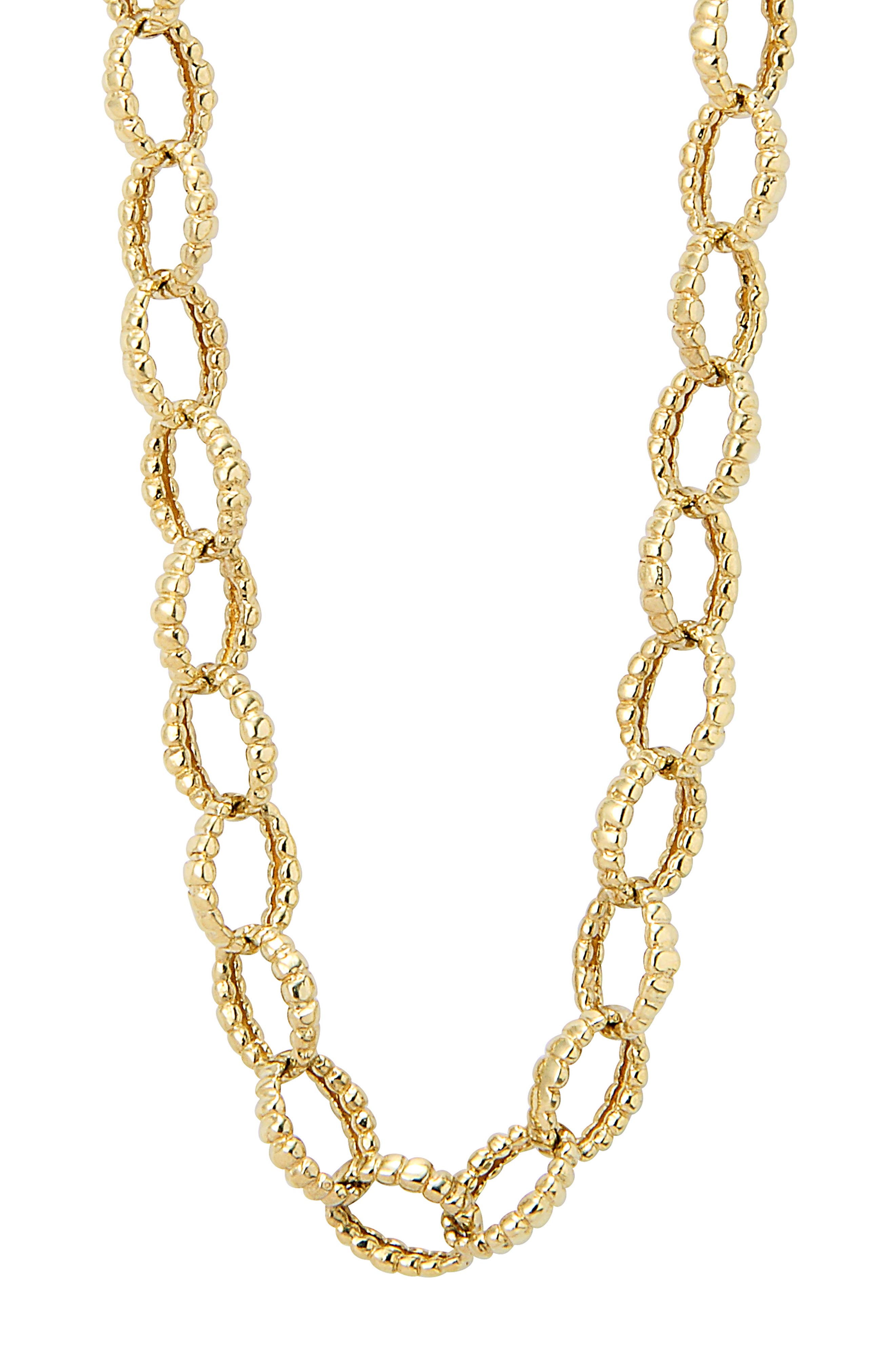 Lux Accessories Pave LOVE Multi Row Chain Word Necklace.